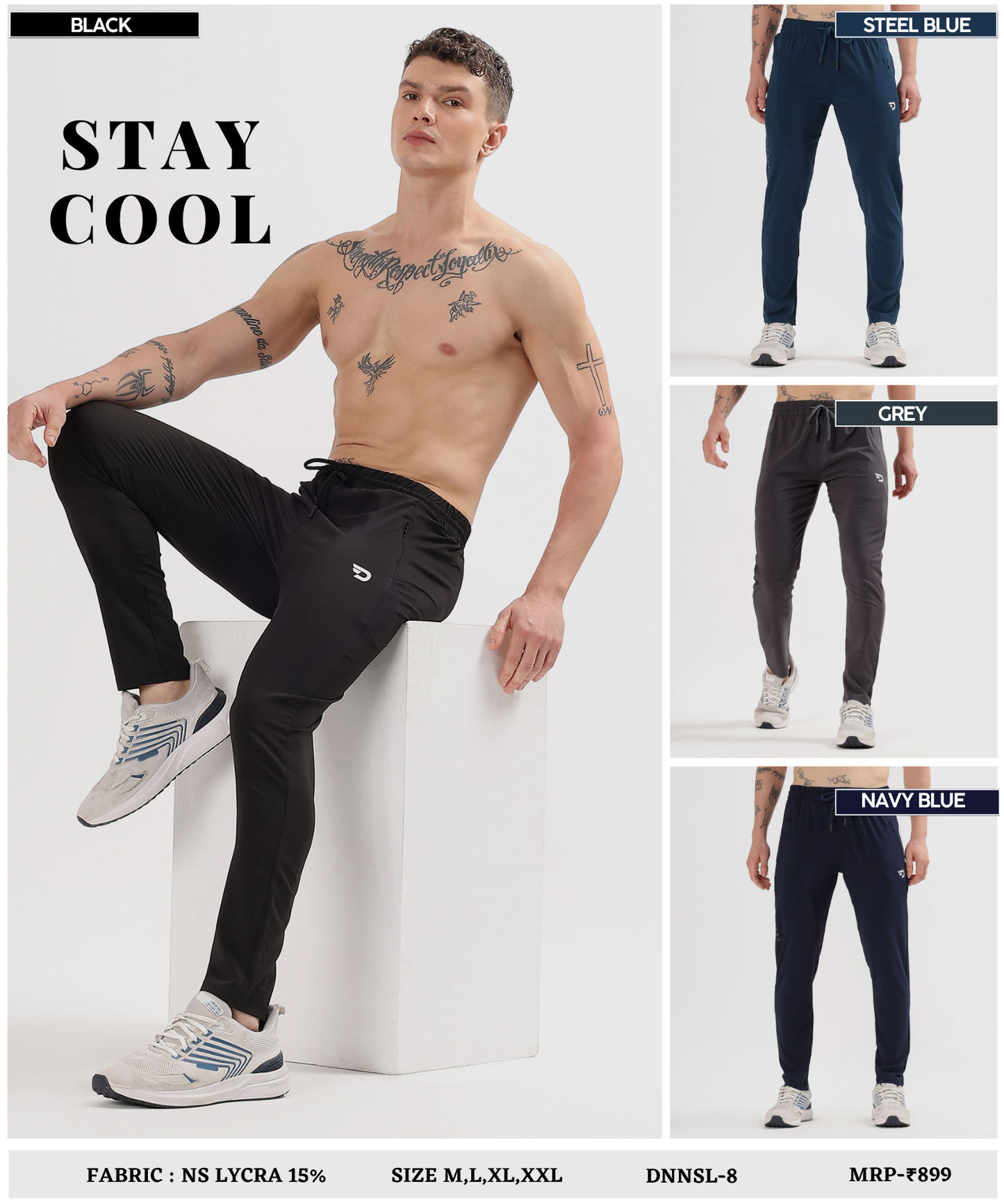 Everyday Trackpant -  Imported Ns Parachute Lycra (15% Lycra 145 GSM)
