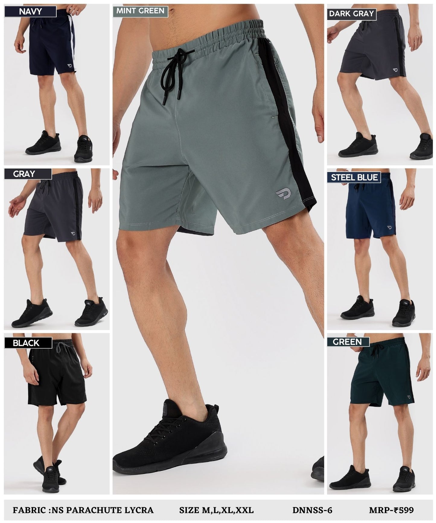 BlockFit Shorts – Imported Ns Parachute Lycra (15% Lycra,130 GSM)