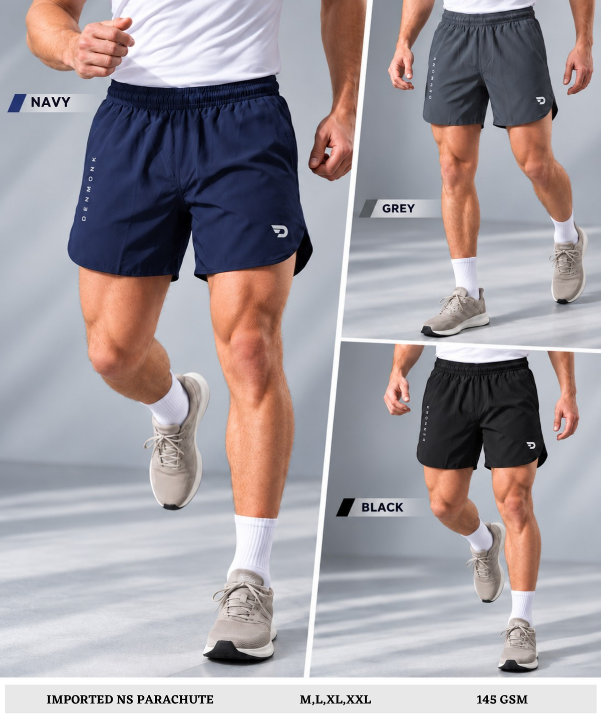 Denmonk Men's Imported Ns Lycra Running Shorts  |145 GSM | Regular Fit