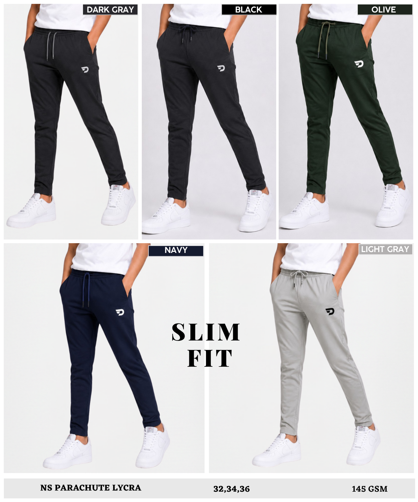 Imported NS Parachute Lycra Track Pant for Kids |15% Lycra 145 GSM| Slim Fit