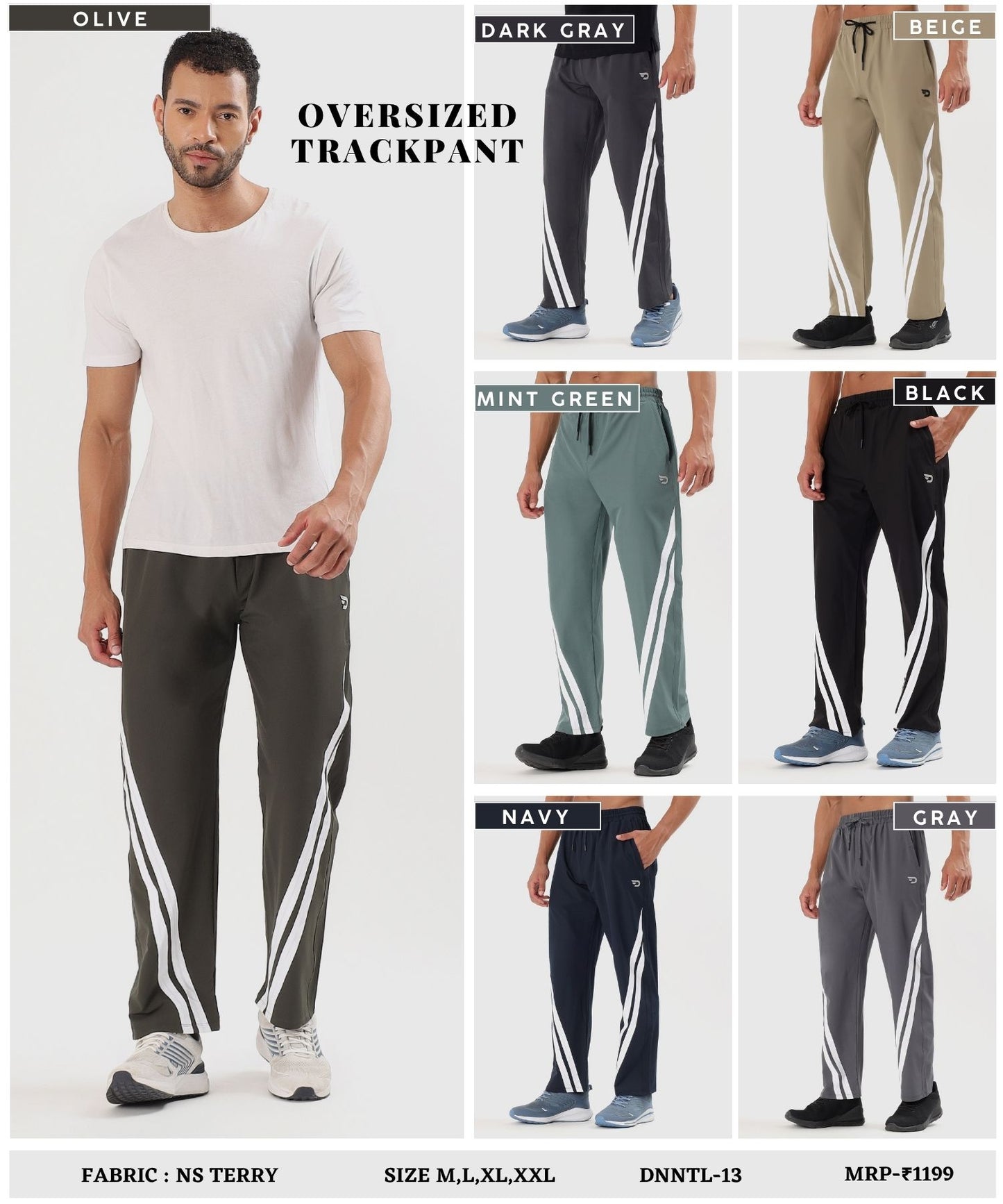 Men’s Imported NS Terry Lycra Over Size Lower – Soft, Stretchable & Durable (GSM 180–190)