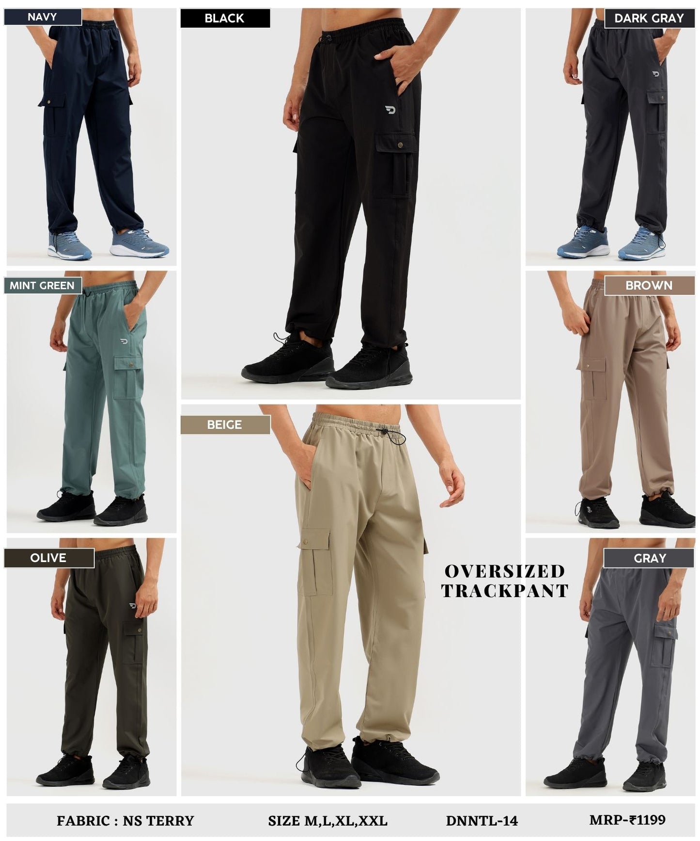 Utility Cargo Joggers - Imported Ns Terry Lycra Over Size Lower (GSM 180-190)