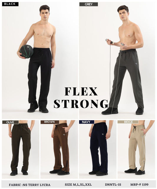 Hustle Straight Fit Trackpants - Imported Ns Terry Lycra(GSM 180-190)