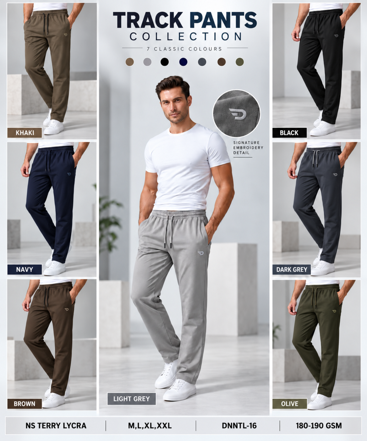 Premium Imported NS Terry Lycra Track Pants | 180–190 GSM | Comfort fit