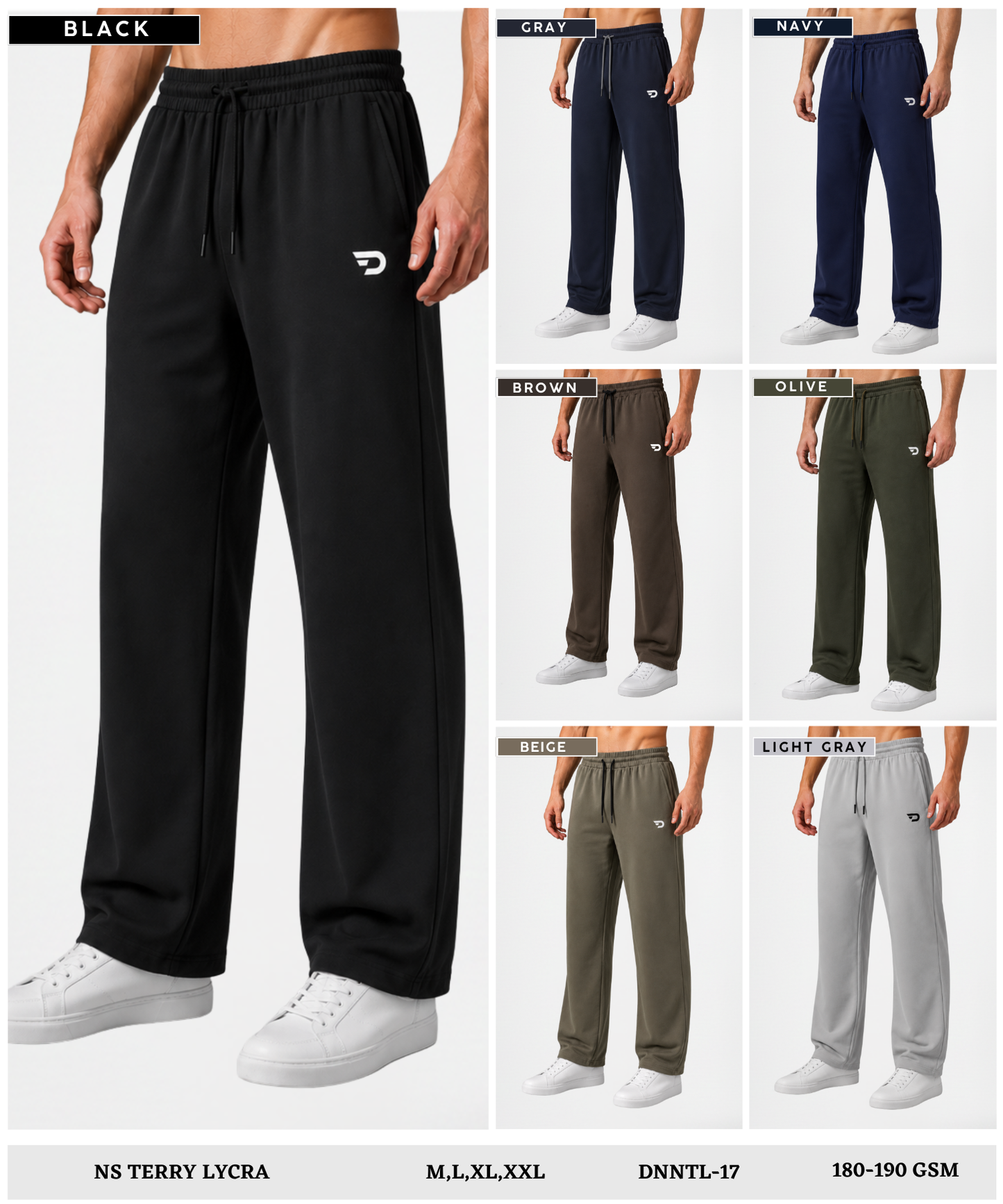 Imported Ns Terry Lycra Straight Fit Trackpant (GSM 180-190)|DOD