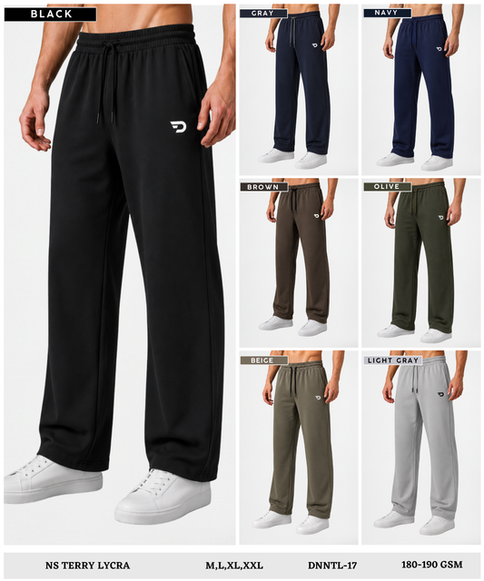 Imported Ns Terry Lycra Straight Fit Trackpant (GSM 180-190)
