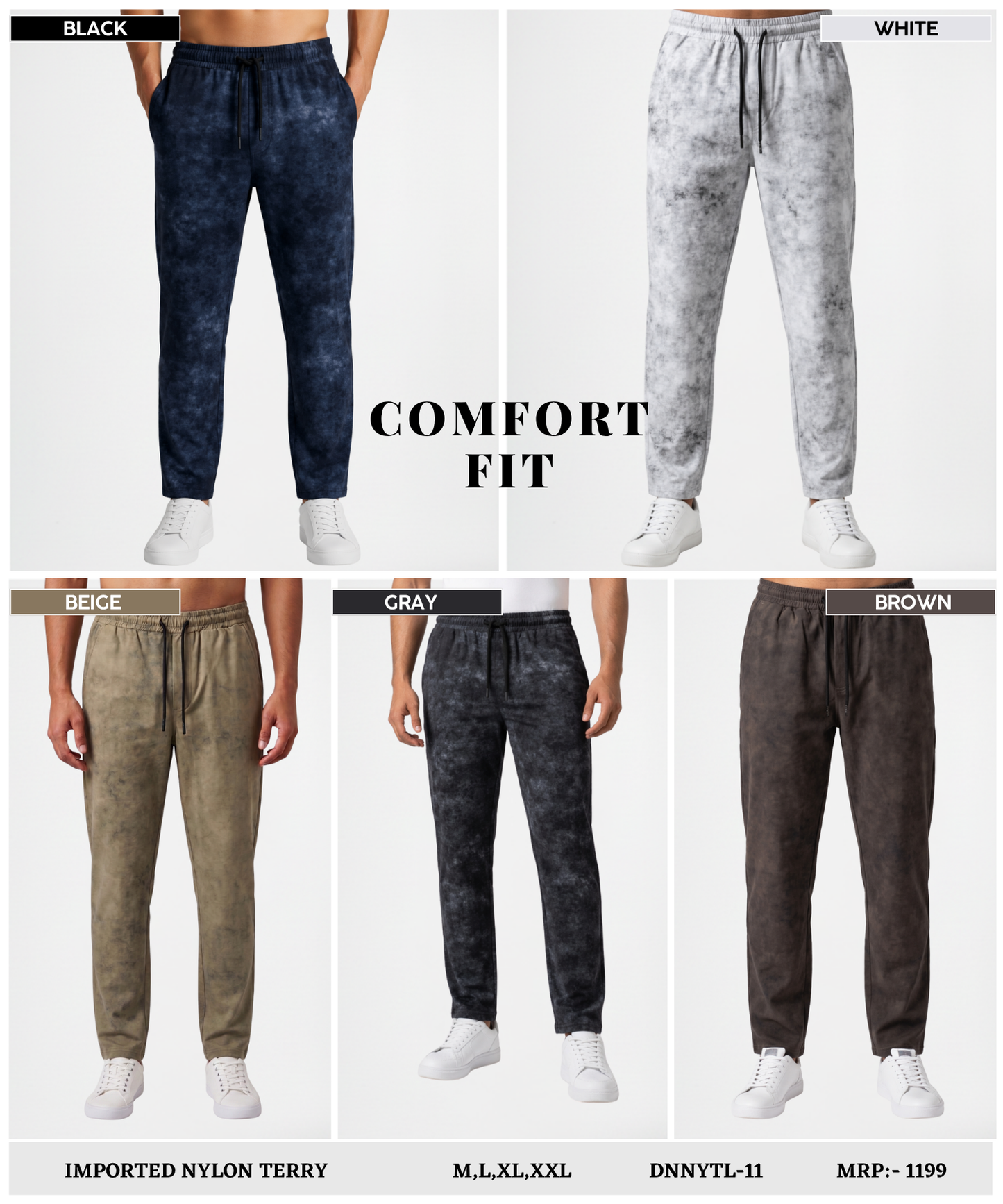 Imported Nylon Terry Lycra Trackpants (180 GSM) – Premium Comfort Fit | DOD
