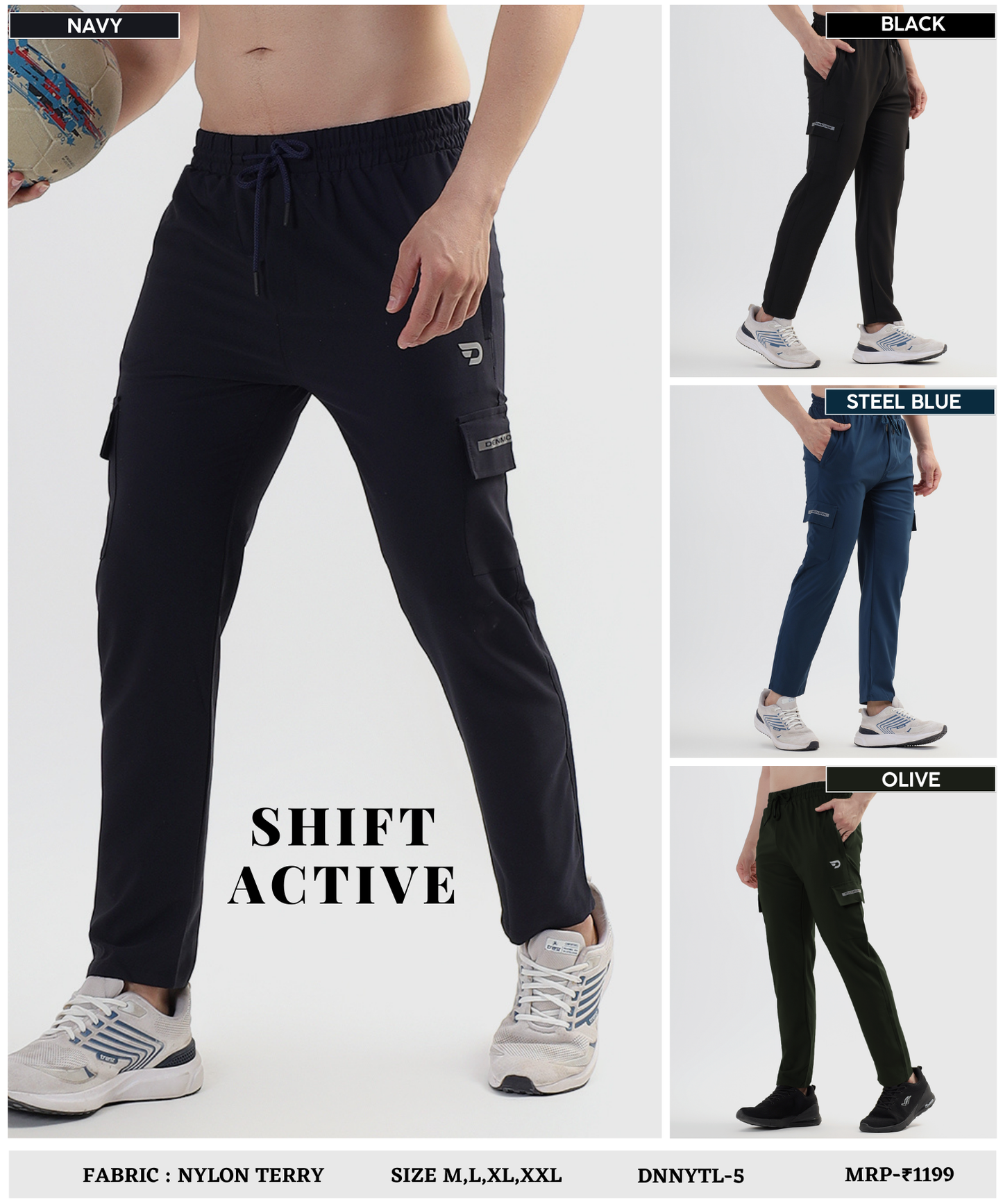 TerryCore Cargo - Imported Nylon Terry Lycra Lower (GSM 180)