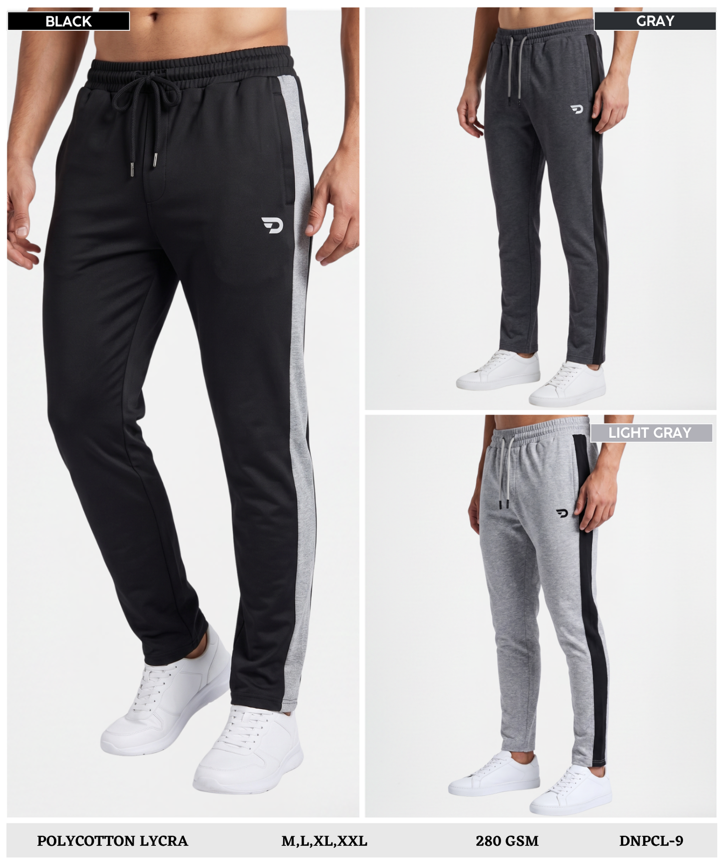 Men’s Imported Polycotton Lycra Track Pant – Heavy 280 GSM Fabric | Comfortable Slim
