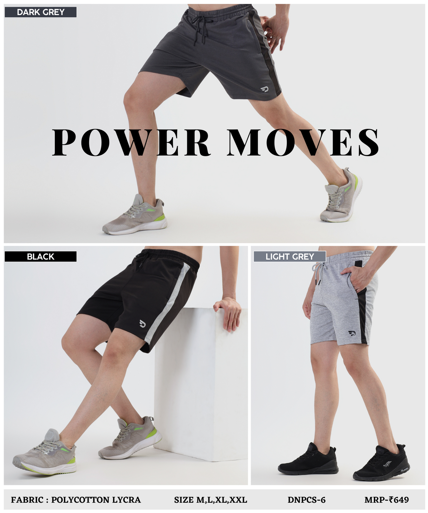 All-Day Comfort Shorts - Imported Poly Cotton Lycra Shorts (GSM 260)