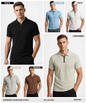 Imported Ropeknit Jacquard Lycra Polo Zipper T-Shirt (GSM 180) | Quarter Zip Collar | Regular Fit