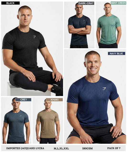Imported Jacquard Lycra T-Shirts (GSM 180)