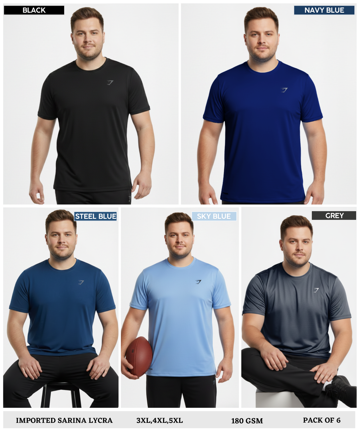 Imported Sarina Lycra T-Shirts (GSM 180)