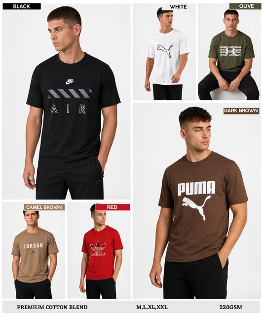 Men’s Premium Cotton Blend Regular Fit T-Shirt – 220 GSM