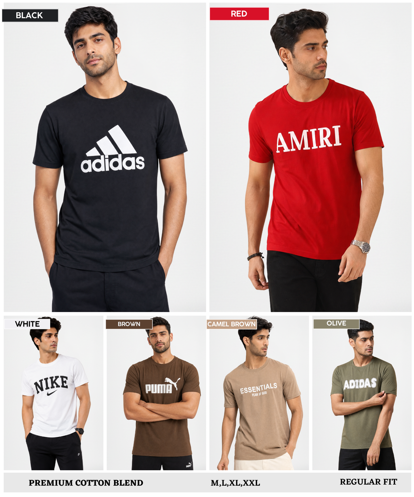Men’s Premium Cotton Blend Over Sized T-shirts – 220 GSM | Multi Brand