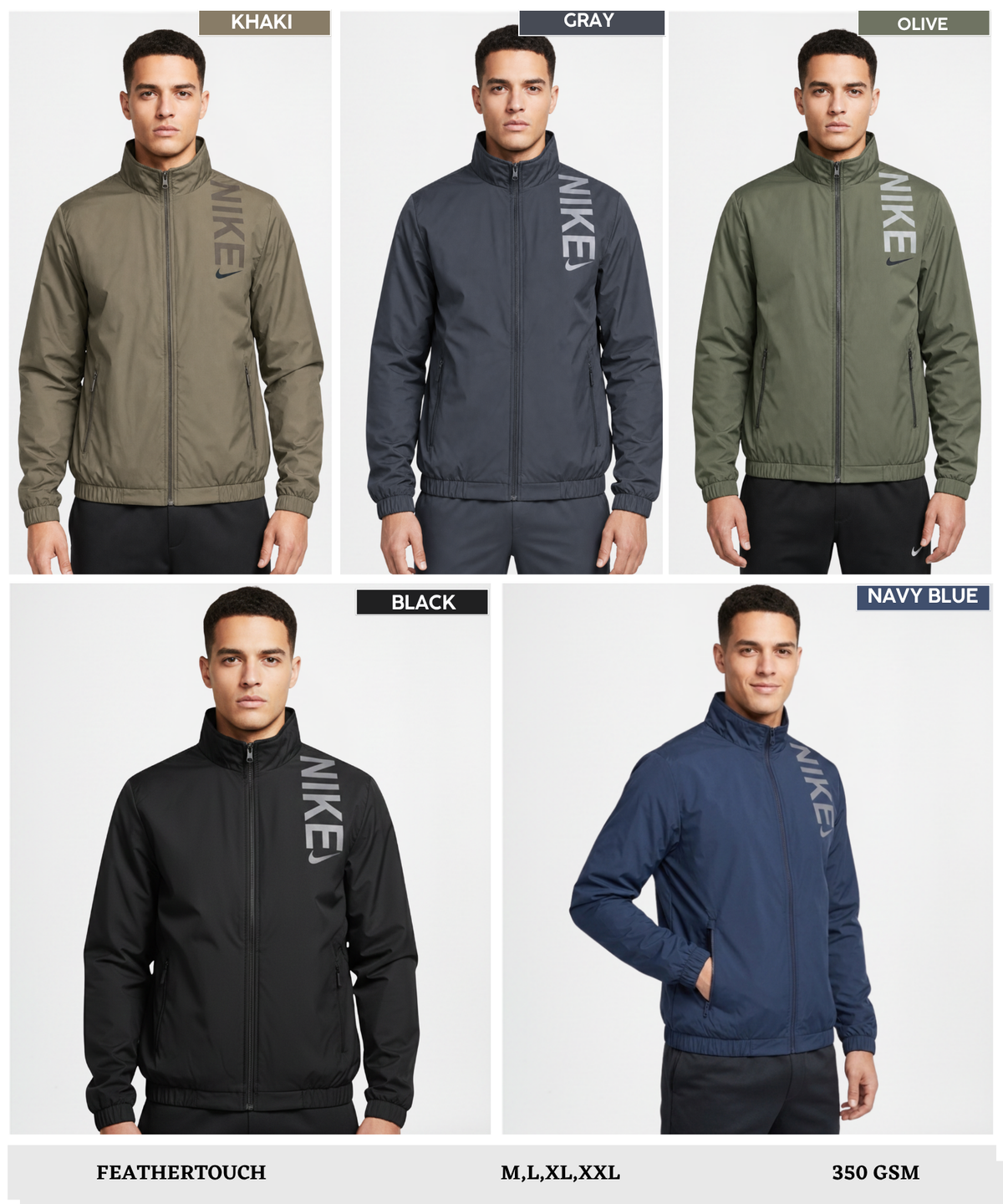 Imported Premium Feather Touch Windcheater Jackets With Inner Linning Fabric | 350 gsm | Regular Fit