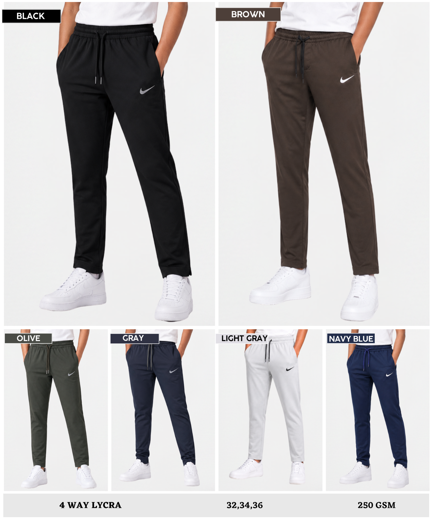 Kids' 4-Way  Taiwan  Lycra Track Pants 250 GSM