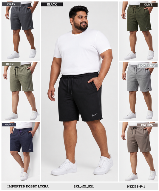 Imported Dobby Lycra Plus Size Shorts (GSM 250)