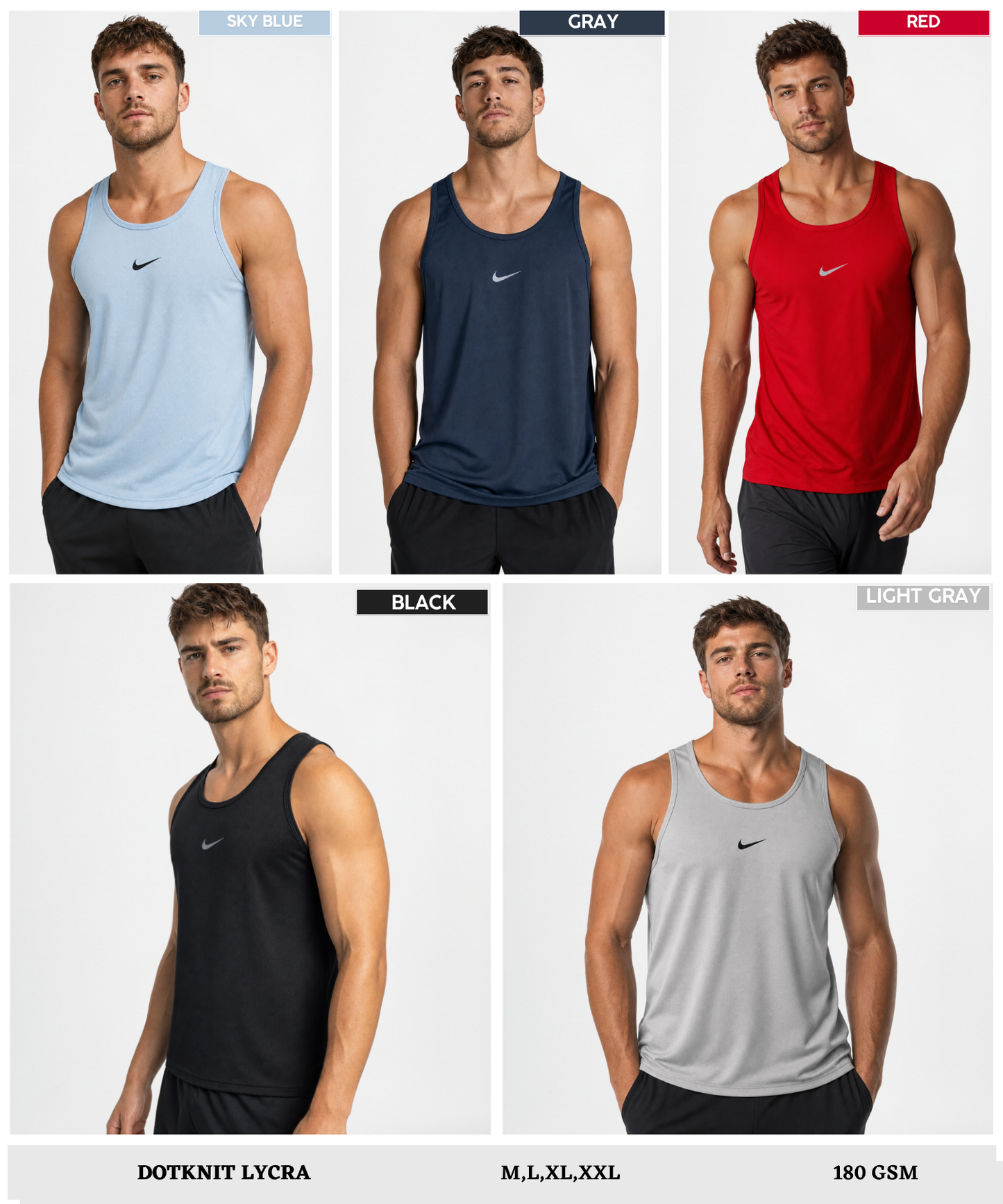 Imported Dotknit Lycra Sando (GSM 180)