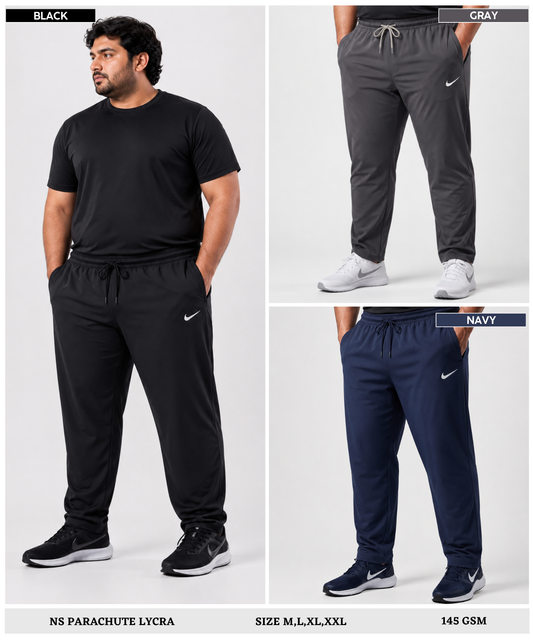 Imported Ns Parachute Lycra Plus Size Trackpant (15% Lycra 145 GSM)