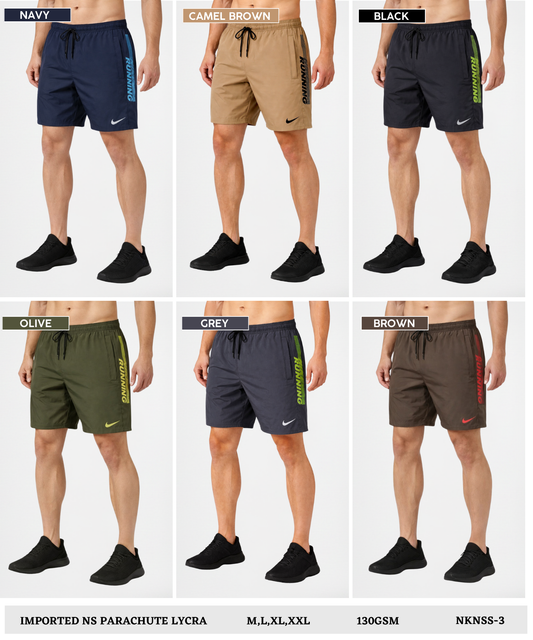 Imported Ns Parachute Lycra Shorts (15% Lycra 130 GSM)