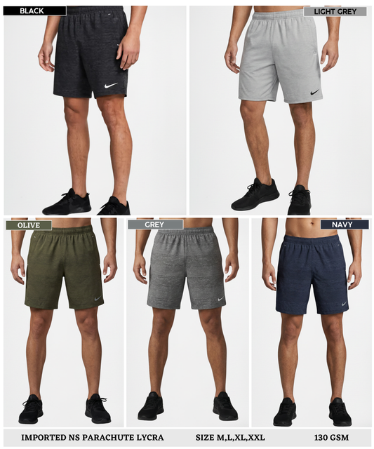 Imported Ns Parachute Lycra Shorts (15% Lycra GSM 130) | Printing Shorts