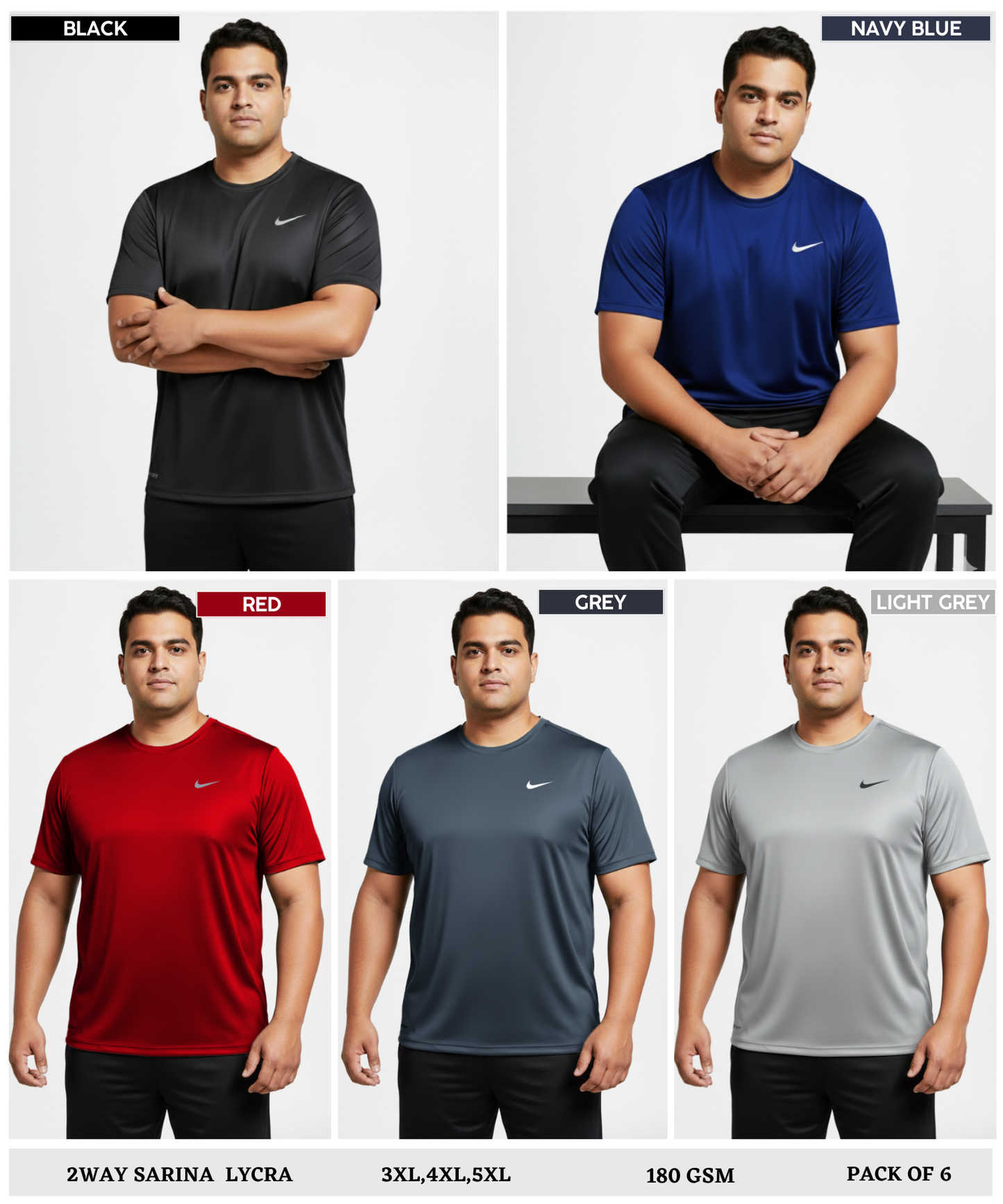 Imported Sarina Lycra T-Shirts (GSM 180)