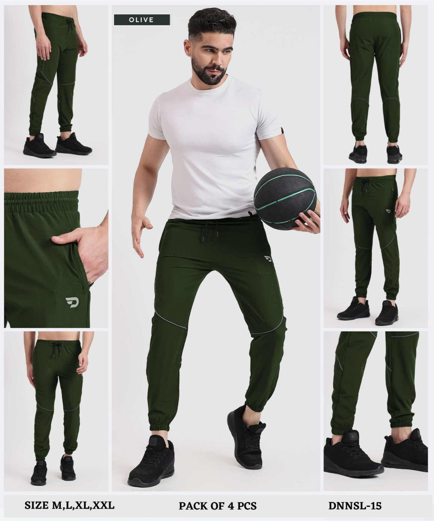 Everyday Stretch Track Pants - Imported Ns Parachute Lycra Lower (15% Lycra 145 GSM)