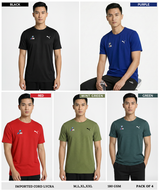 Imported Cord Lycra T-Shirt | Half Sleeves