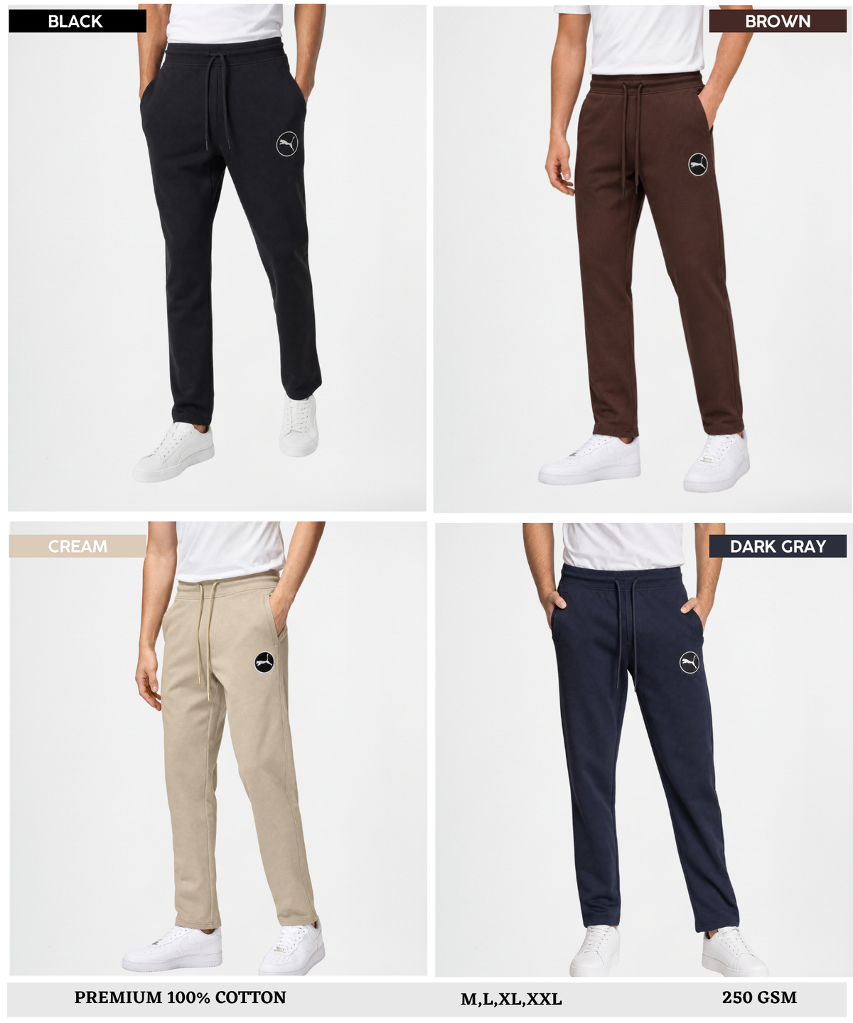 Men's Premium Quality 100% Cotton Trackpant (GSM 250) | Slim Fit