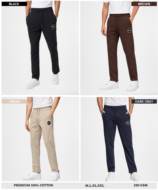 Men's Premium Quality 100% Cotton Trackpant (GSM 250) | Slim Fit