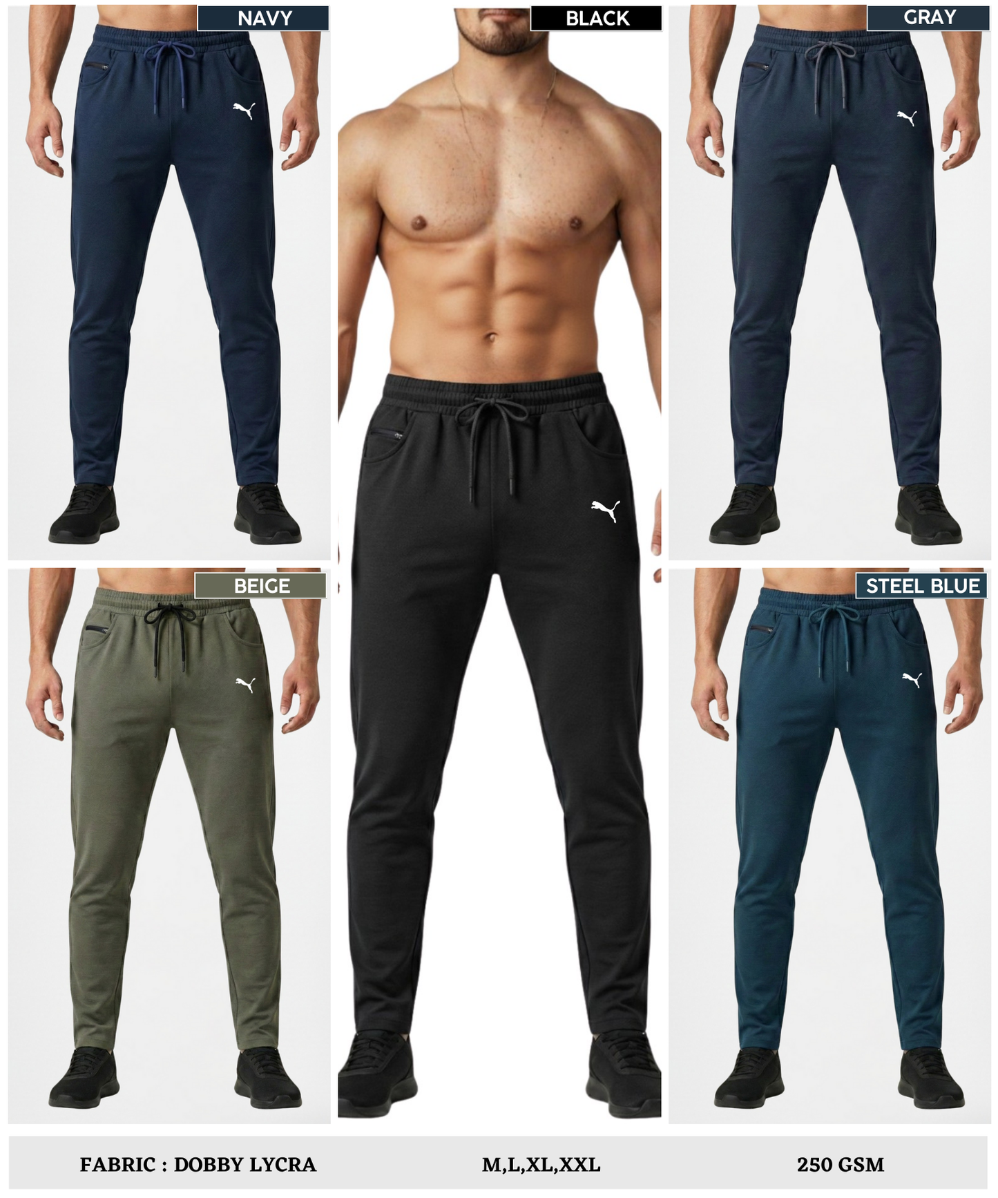 Imported Dobby Lycra Lower (GSM 250) | D-Pocket with Extra Coin Pocket
