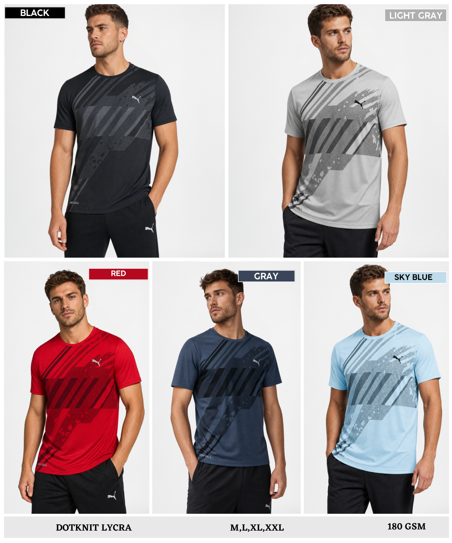 Imported Dotknit Lycra T-Shirts (GSM 180)