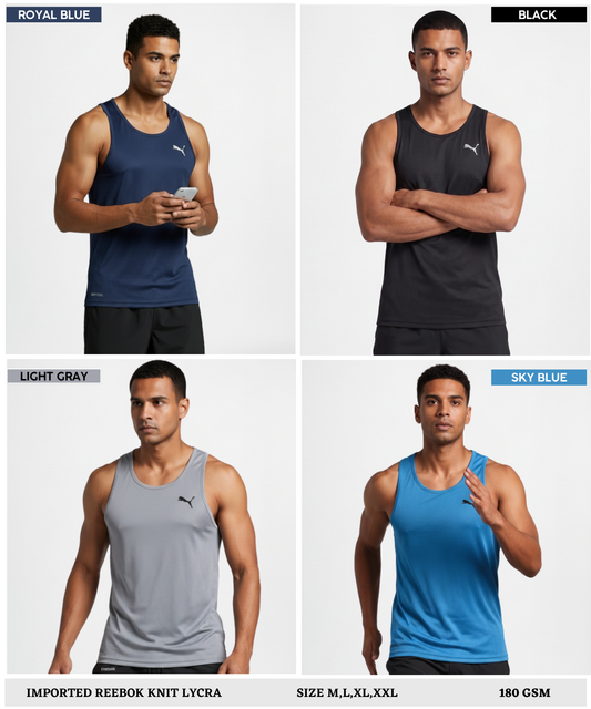 Imported Reebok Knit Lycra Sando (GSM 180)| Racerback Stringer Tank Top