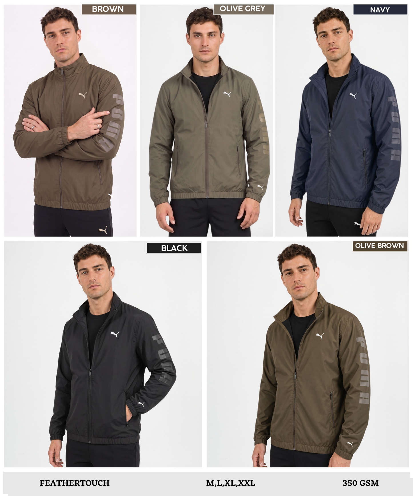 Imported Premium Feather Touch Windcheater Jackets With Inner Linning | 350 gsm | Regular Fit