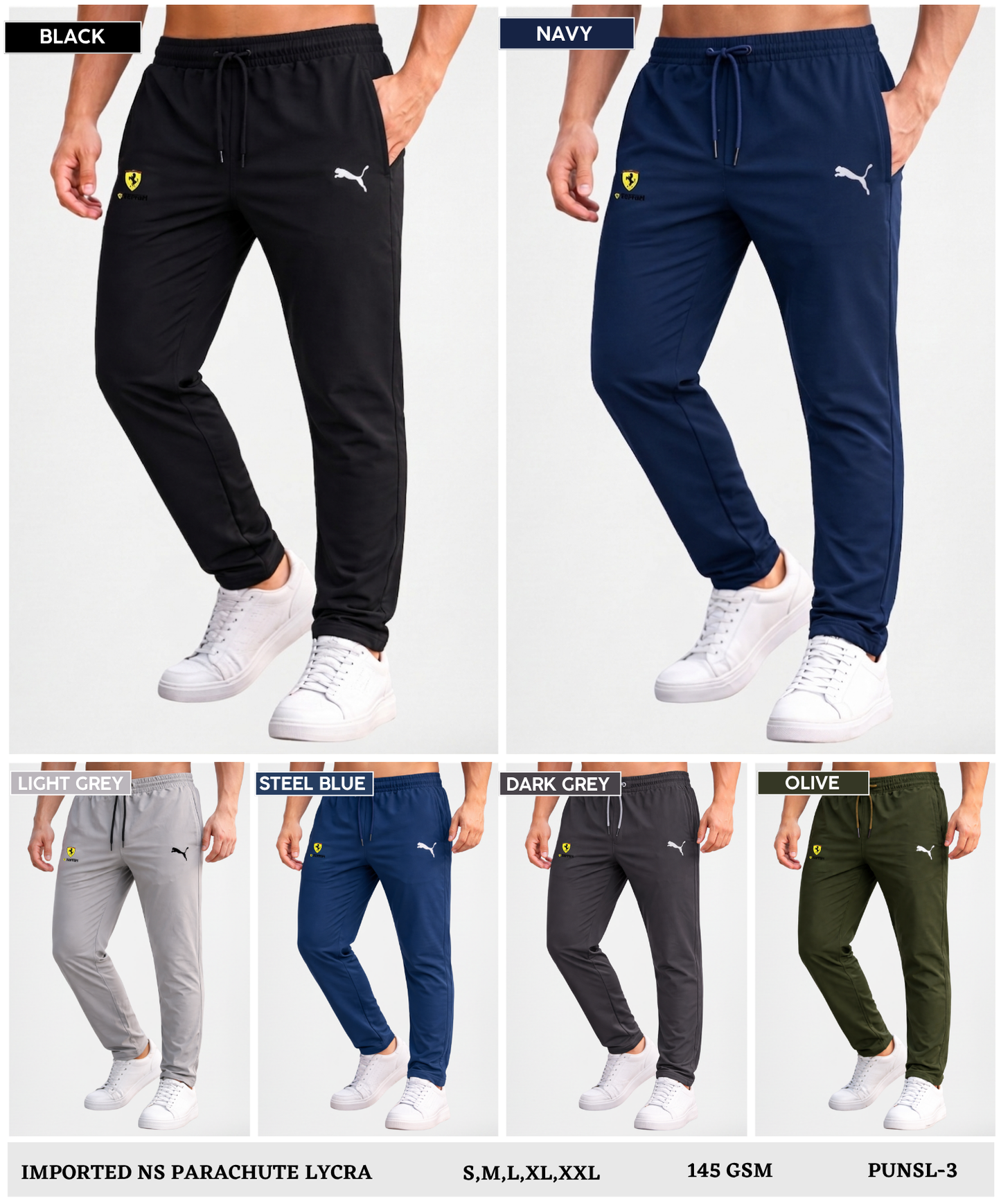 Imported Ns Parachute Lycra TrackPant (15% Lycra 145 GSM)