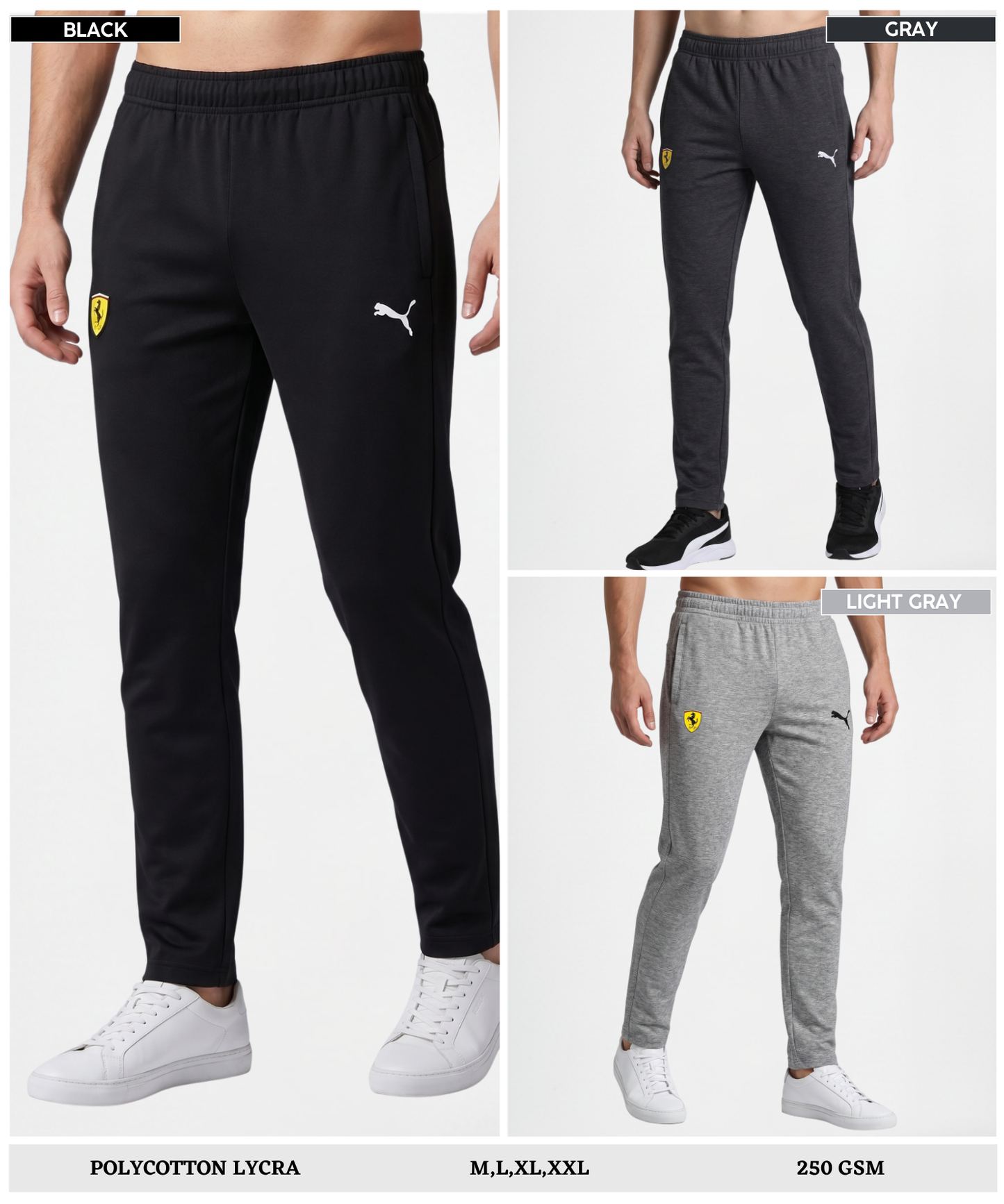 Imported Poly Cotton Lycra TrackPant (GSM 250)| Dual Branding Logo