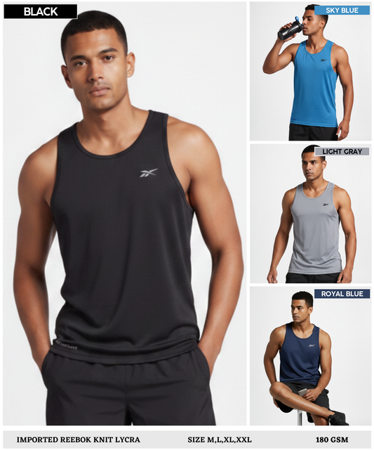 Imported Reebok Knit Lycra Sando (GSM 180)| Racerback Stringer Tank Top