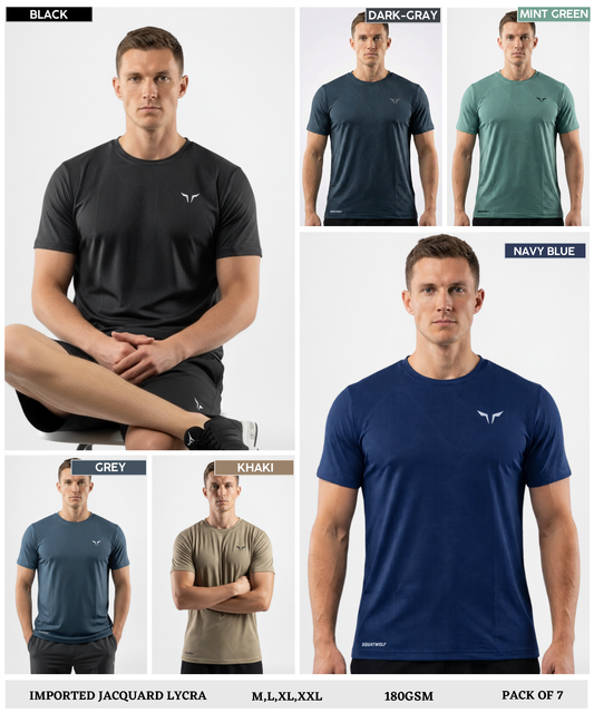 Imported Jacquard Lycra T-Shirts (GSM 180)