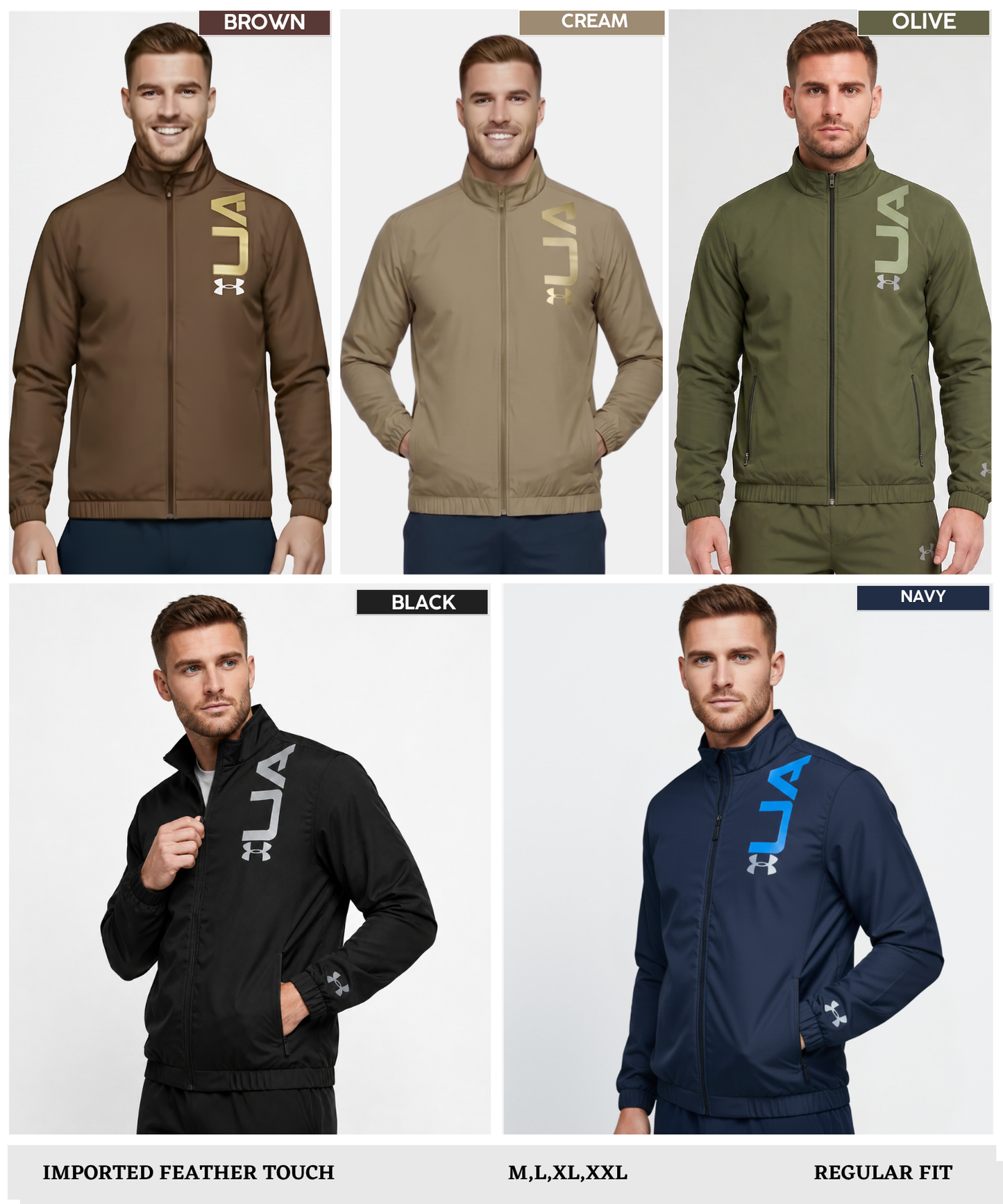 Imported Premium Feather Touch Windcheater Jackets With Inner Linning Fabric | 350 gsm | Regular Fit
