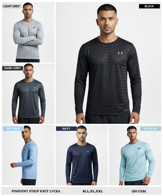 Pinpoint Strip Knit Lycra T-shirts