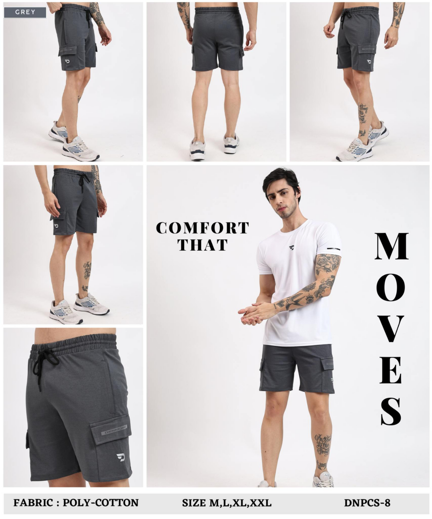 Cargo Style Shorts – Imported Poly Cotton Lycra (250 GSM)