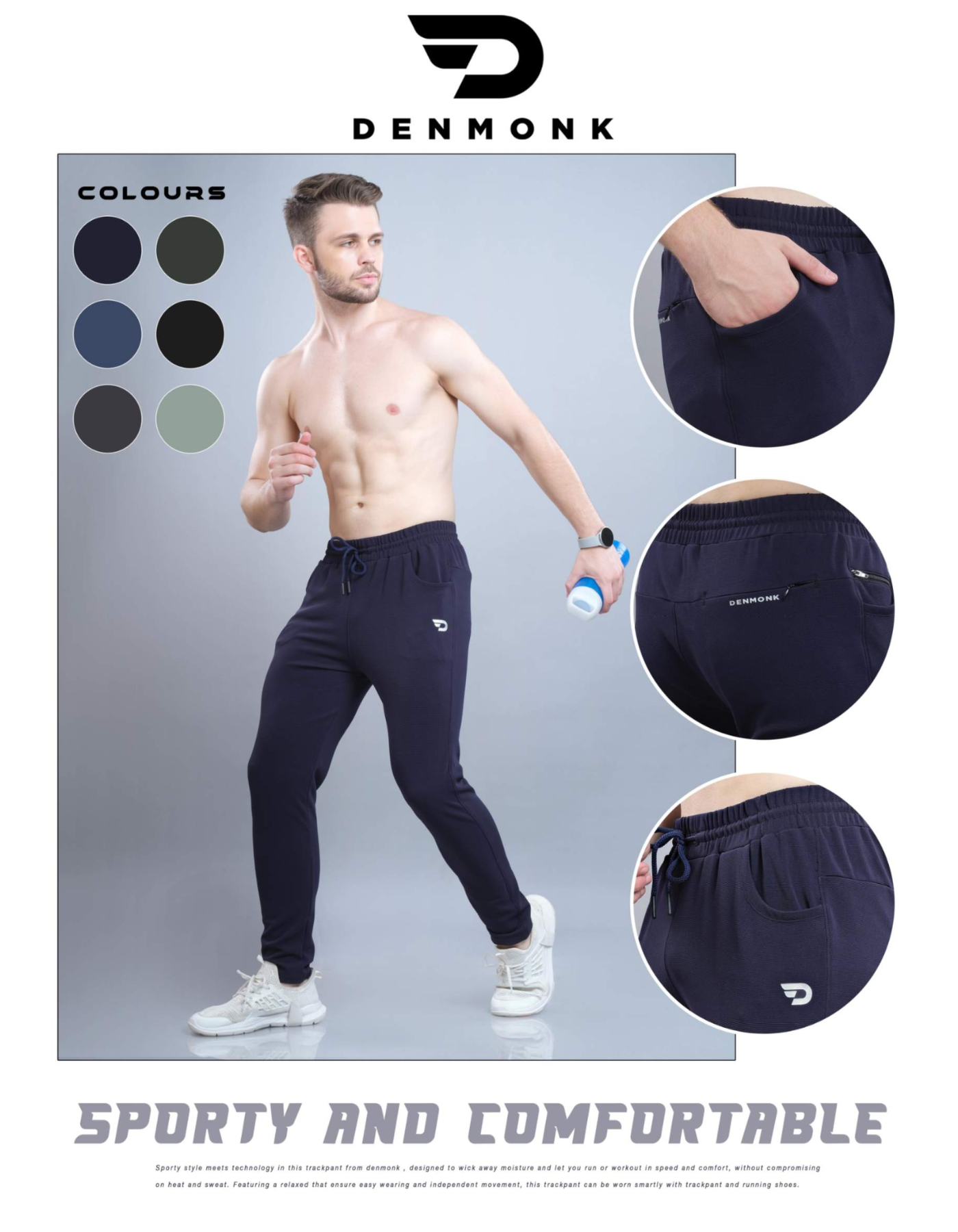 D-Pocket Trackpant – Imported Dobby Lycra (280 GSM) With Back Pocket