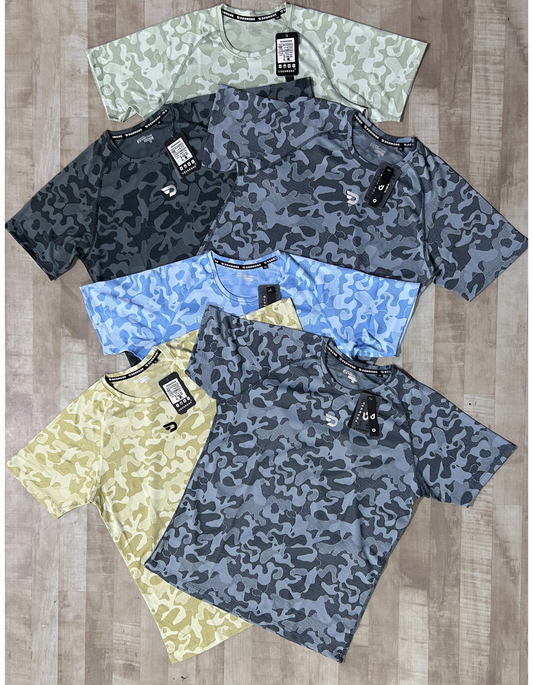 Camo Jacquard T-Shirts - Imported Jacquard Lycra T-shirt (GSM 180)