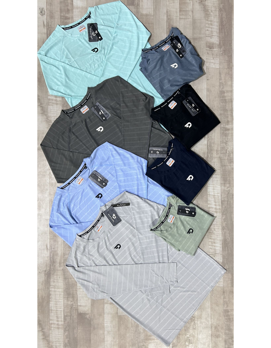 Pin Point Knit Lycra 6 Thread Stitching T-shirts