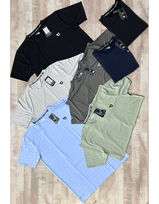 Pin Point Knit Lycra 6 Thread Stitching T-shirts