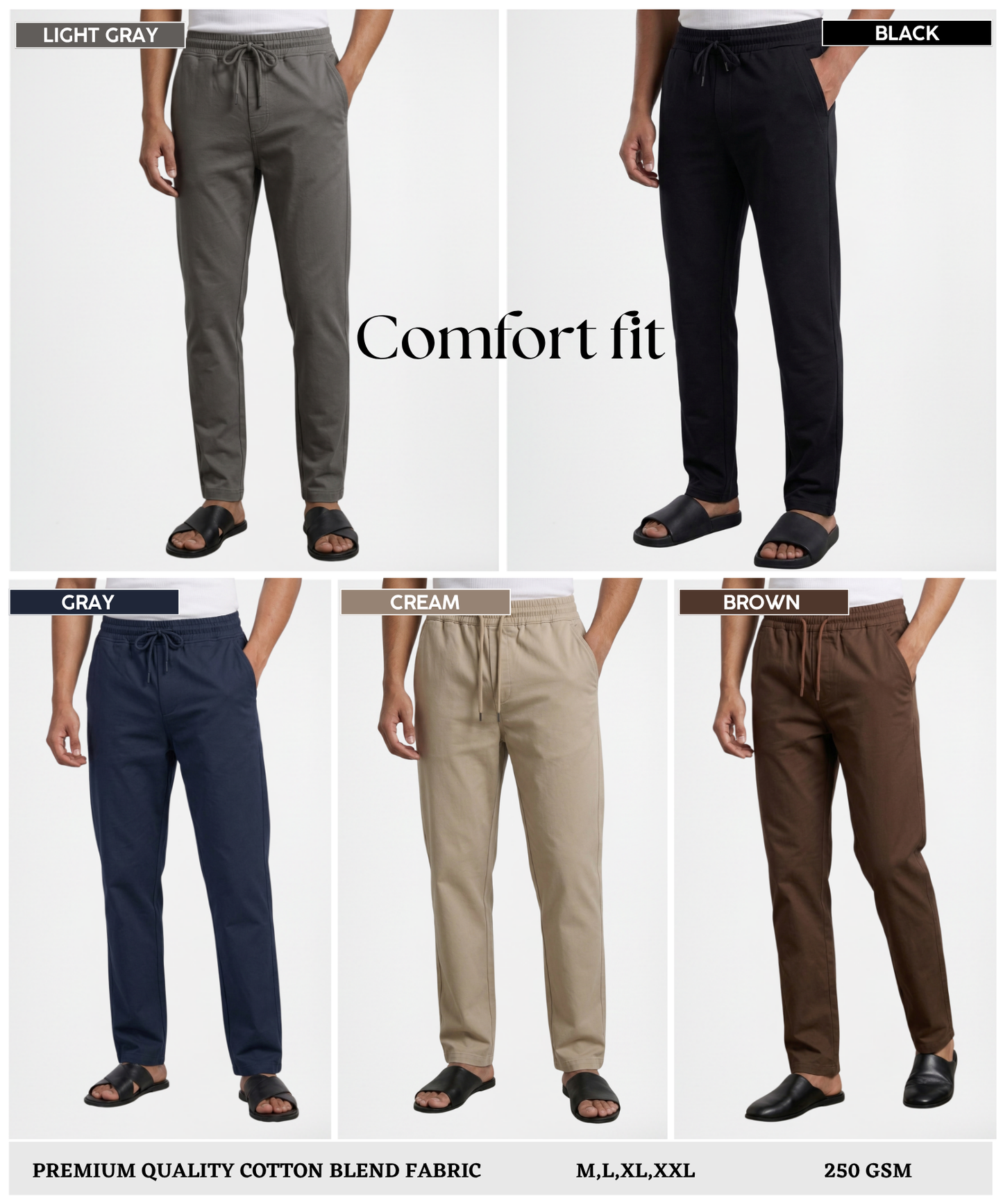 Premium Quality Cotton Blend Casual Trackpant (GSM 250) – Soft & Durable Fabric