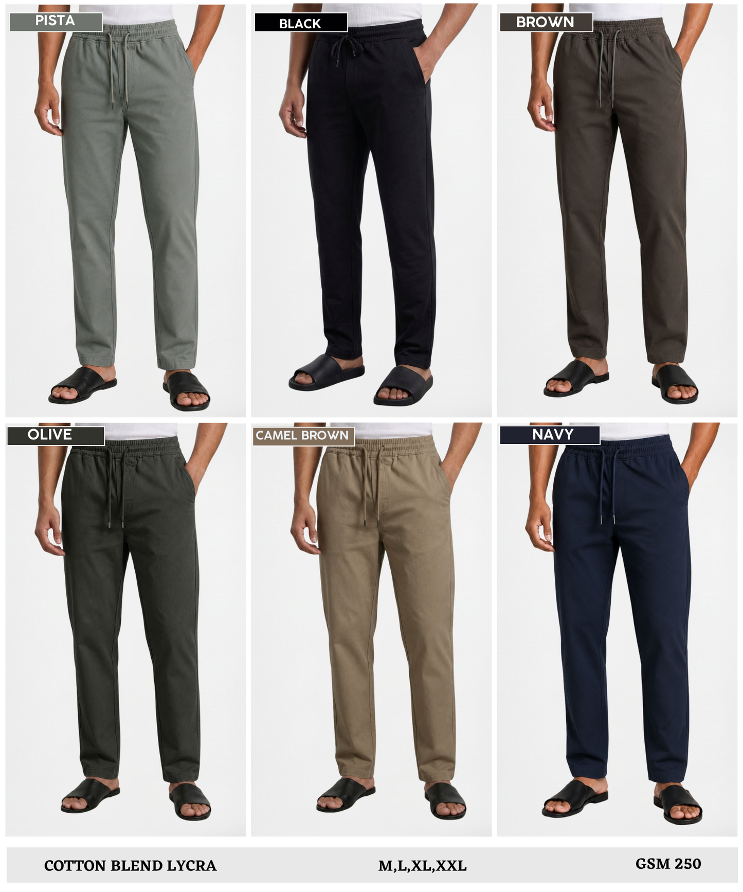 Men's Premium Cotton Blend Lycra Track Pants | 250 GSM | Casual Trackpants | Comfort Fit