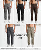 Men’s Premium Cotton Blend Lycra Comfort Fit Cargo Track Pants | 250 GSM | Multi-Pocket Casual Cargo