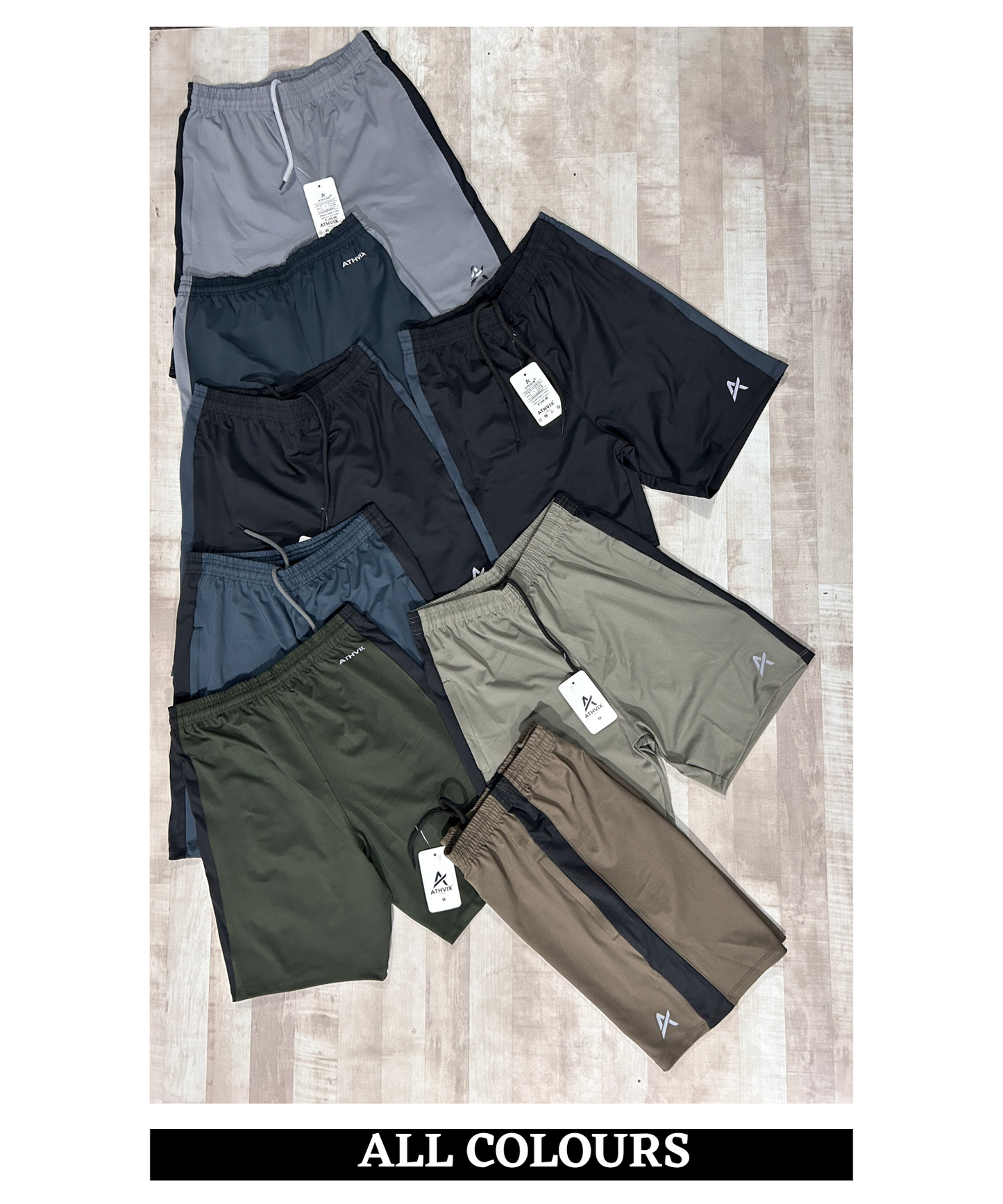 Men’s Premium 4-Way Lycra Shorts (250 GSM) with Side Contrast | Athvix Active Wear By Denmonk